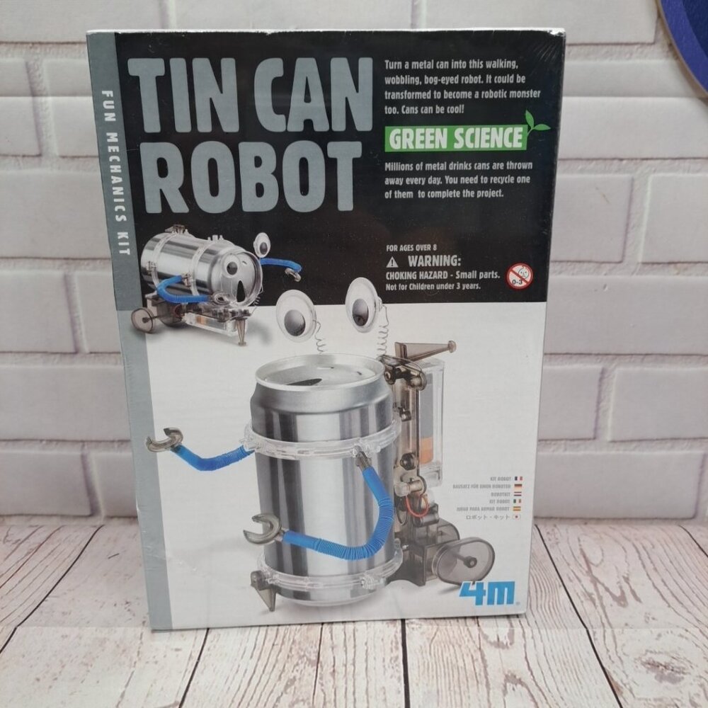 Green Science 4M TIN CAN ROBOT, Fun Mechanics Kit, New In Box